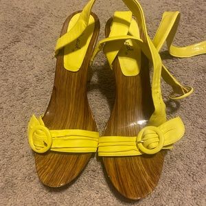 Beautiful yellow sandal heels
